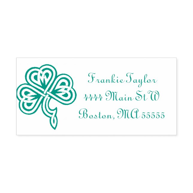 Celtic Shamrock Personalized Self-inking Stamp (Design)