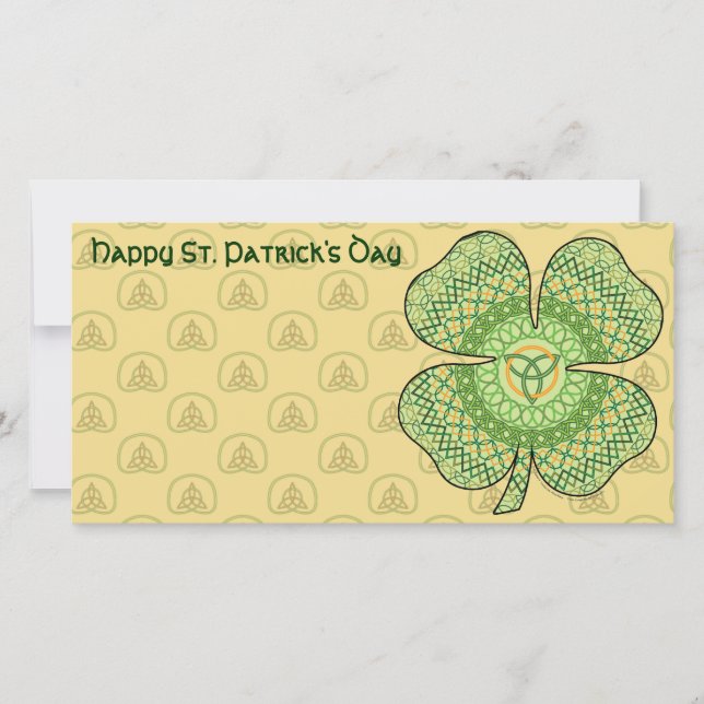 Celtic Shamrock Photo Card (Front)