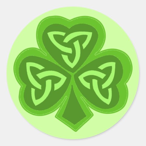 Celtic Shamrock Saint Patricks Day Classic Round Sticker