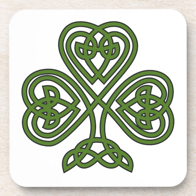 Celtic Shamrock - St Patricks Day Beverage Coaster (Front)