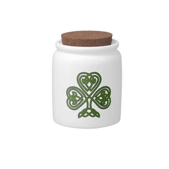 Celtic Shamrock - St Patricks Day Candy Jar (Front)