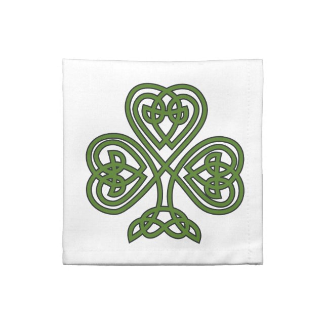 Celtic Shamrock - St Patricks Day Cloth Napkin (Quarter Fold)