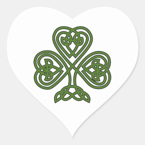 Celtic Shamrock _ St Patricks Day Heart Sticker