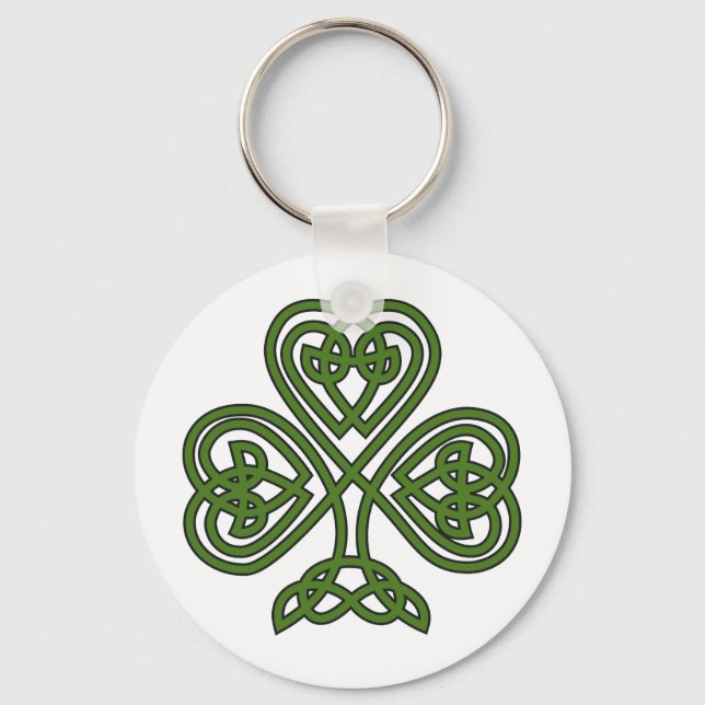 Celtic Shamrock - St Patricks Day Keychain (Front)