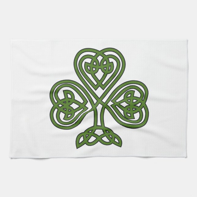 Celtic Shamrock - St Patricks Day Kitchen Towel (Horizontal)