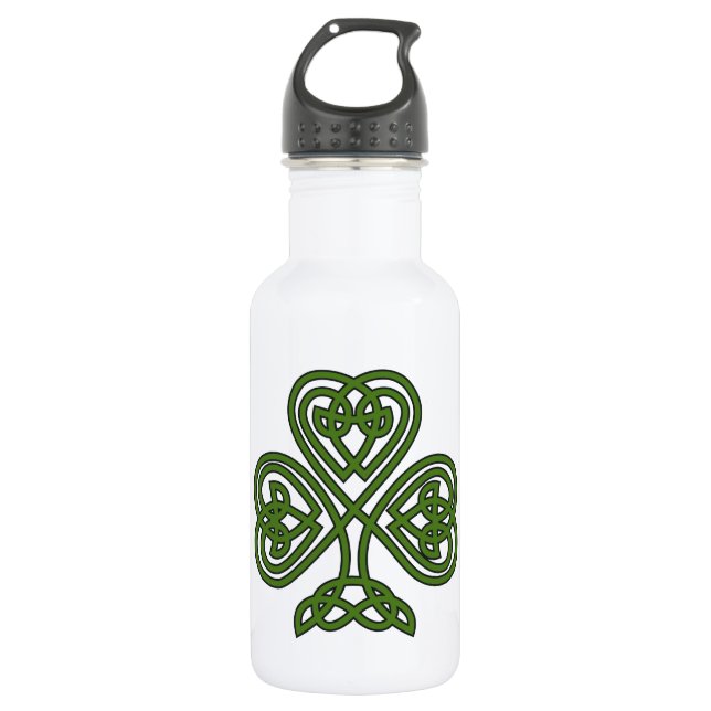 Celtic Shamrock - St Patricks Day Stainless Steel Water Bottle (Front)