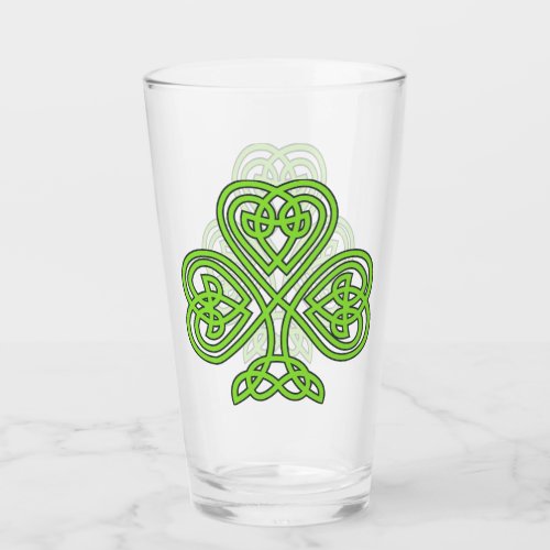 Celtic Shamrock Trefoil Knot St Patricks Beverage Glass
