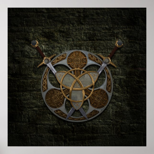 Celtic Shield and Swords Poster (Front)