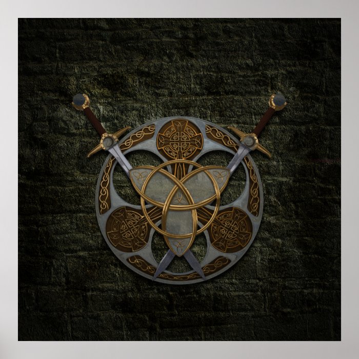 Celtic Shield and Swords Print