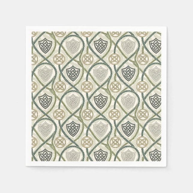 Celtic Shield Knot & Rope Scottish Design Pattern Napkins (Front)
