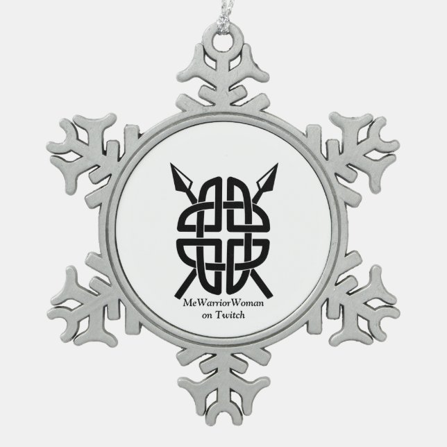 Celtic Shield,  MeWarriorWoman on Twitch  Snowflake Pewter Christmas Ornament (Front)