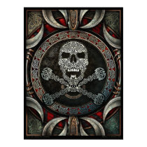 Celtic Skull & Crossbones Mandala Poster (18x24")