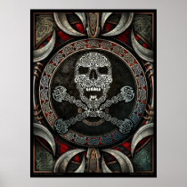 Celtic Skull & Crossbones Mandala Poster (18x24