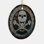 Celtic Skull & Crossbones Pendant/Ornament Ceramic Ornament (Right)
