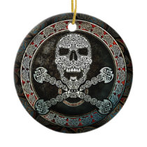 Celtic Skull & Crossbones Pendant/Ornament Ceramic Ornament