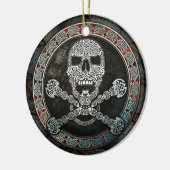 Celtic Skull & Crossbones Pendant/Ornament Ceramic Ornament (Left)