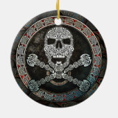 Celtic Skull & Crossbones Pendant/Ornament Ceramic Ornament (Back)