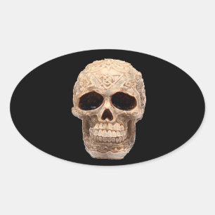 celtic skull oval sticker