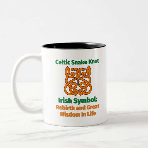 Celtic Snake Knot Irish Symbol Rebirth and Great Two_Tone Coffee Mug