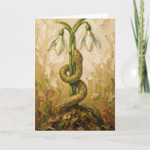 Celtic Snake Snowdrops Imbolc Rebirth Fantasy Art