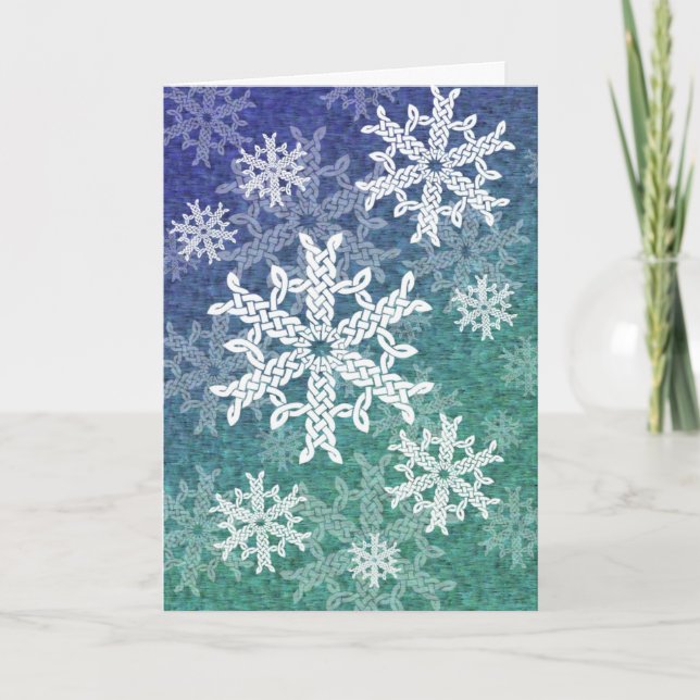 Celtic Snowflakes Greeting Card (Front)