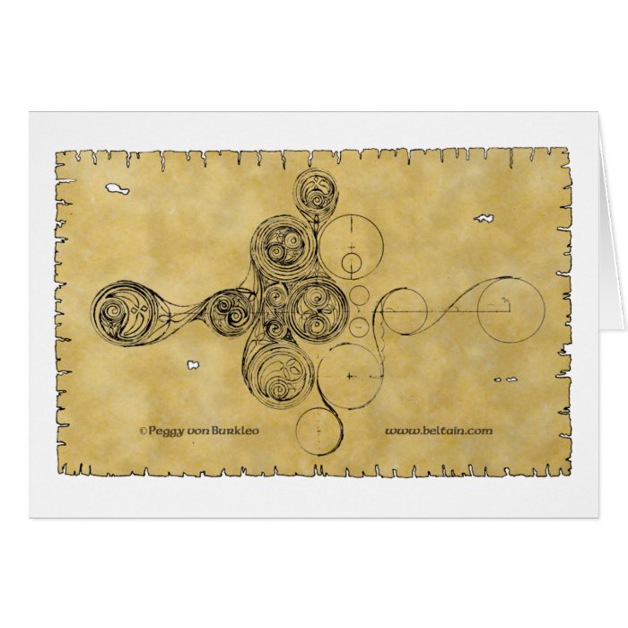 Celtic Spiral Card, Manuscript Design