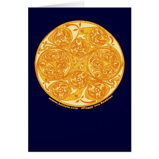 Celtic Spiral Card, Sun Mandala Design (Front)