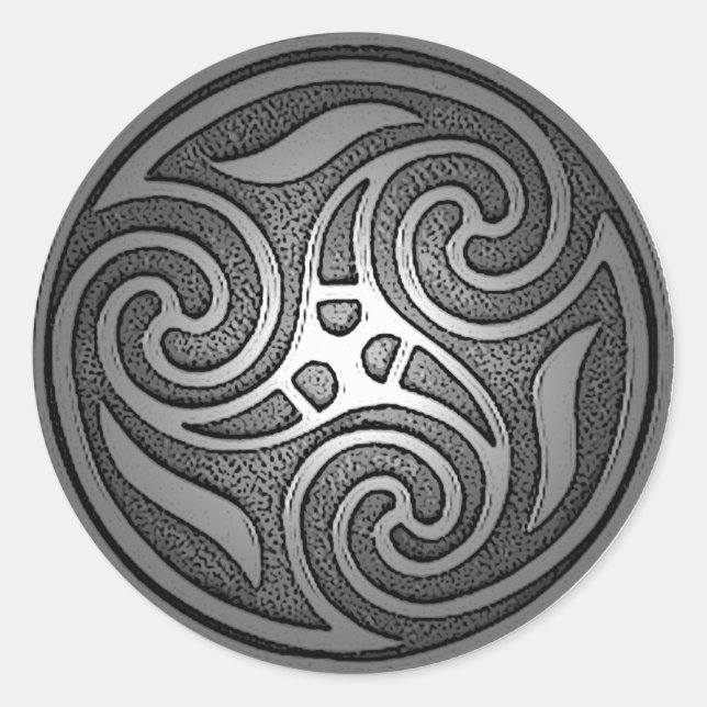 Celtic Spiral Classic Round Sticker (Front)