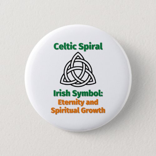 Celtic Spiral Irish Symbol Eternity and Spiritual Button
