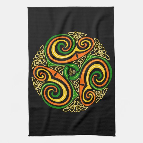 celtic spirals kitchen towel
