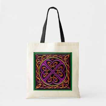 Celtic Square Black Tote Bag by YANKAdesigns at Zazzle
