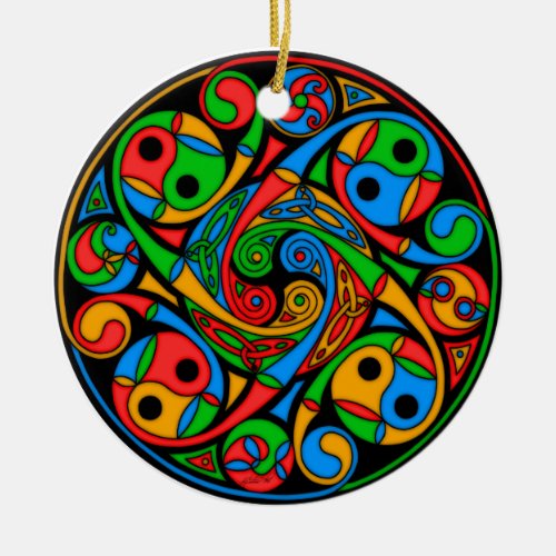 Celtic Stained Glass Spiral Ornament