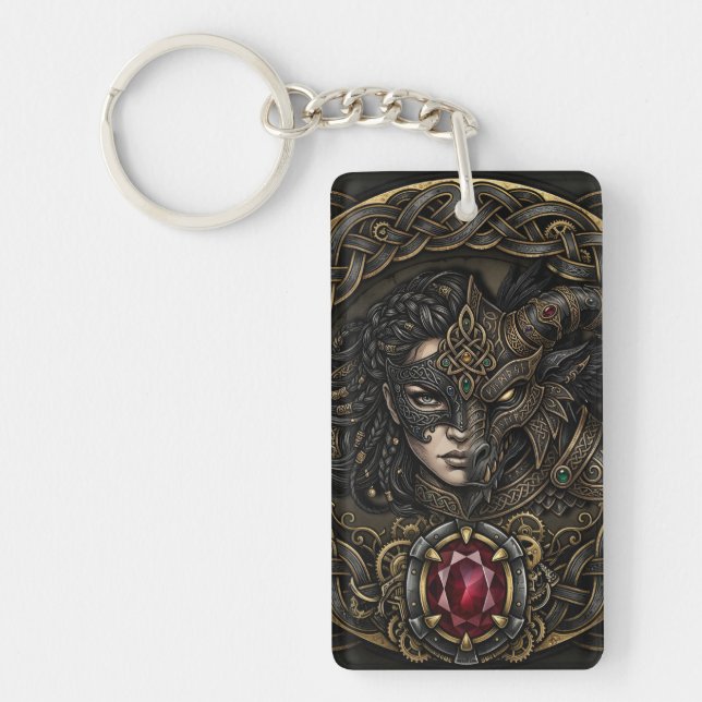 Celtic Steampunk Warrior.  Keychain (Front)
