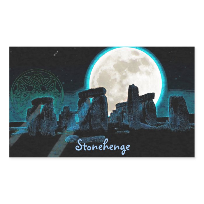 Celtic Stonehenge, Moon & Stars Astronomy U.K. Rectangular Stickers