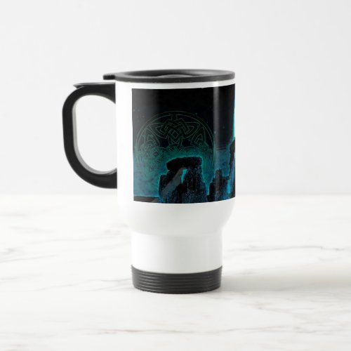 Celtic Stonehenge Moon  Stars Astronomy UK Travel Mug