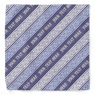 Celtic Stripes Add Your Text White Lilac & Purple  Bandana