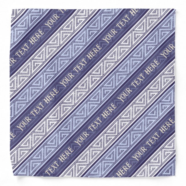 Celtic Stripes Add Your Text White Lilac & Purple  Bandana (Front)