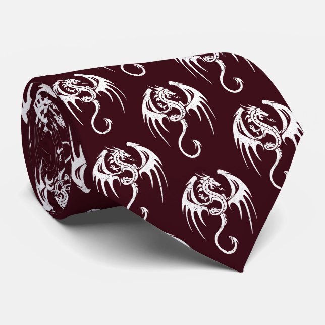 Celtic Style Dragon Neck Tie (Rolled)