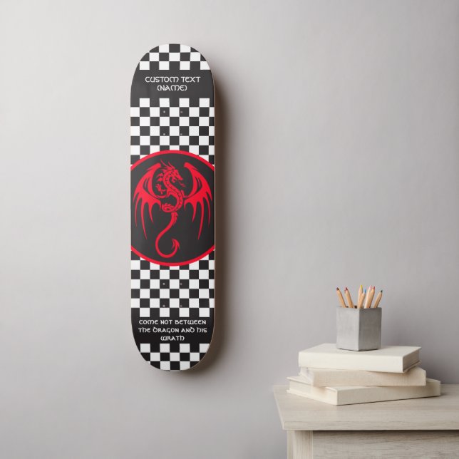 Celtic Style Dragon & Quote Skateboard (Wall Art)