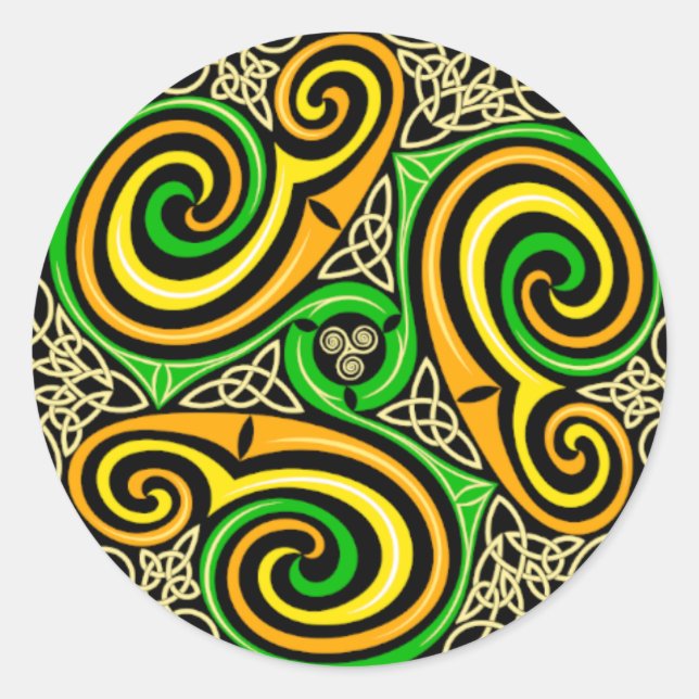 Celtic Style Round Sticker (Front)