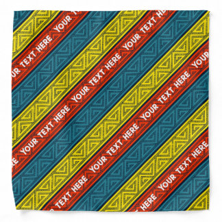 Celtic Style Stripes Add Your Text Red Yellow Blue Bandana