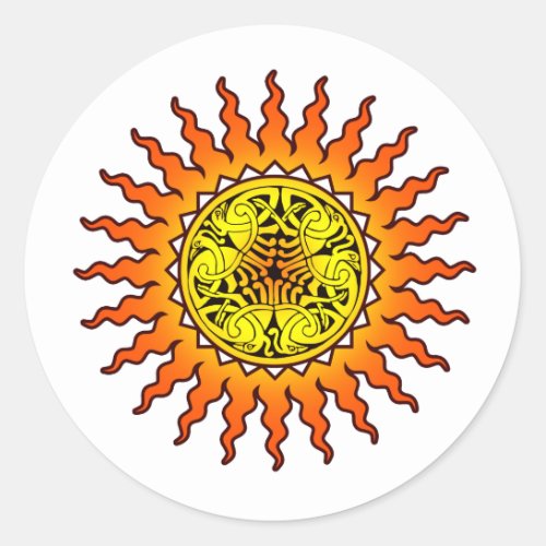 Celtic Sun 2 Classic Round Sticker