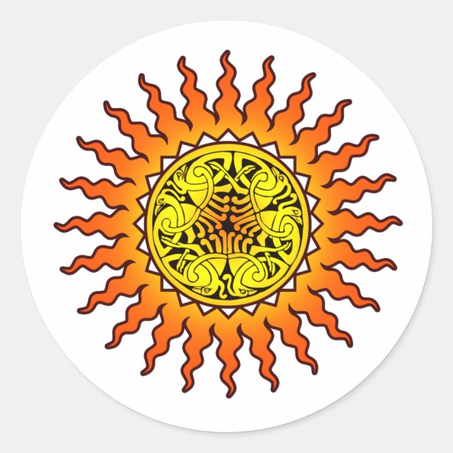 Celtic Sun 2 Classic Round Sticker (Front)