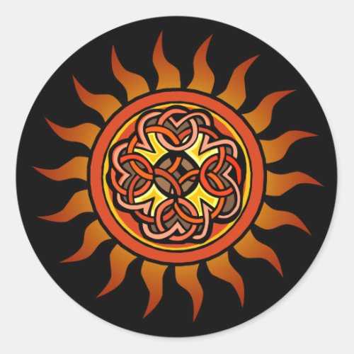 Celtic Sun 4 Classic Round Sticker