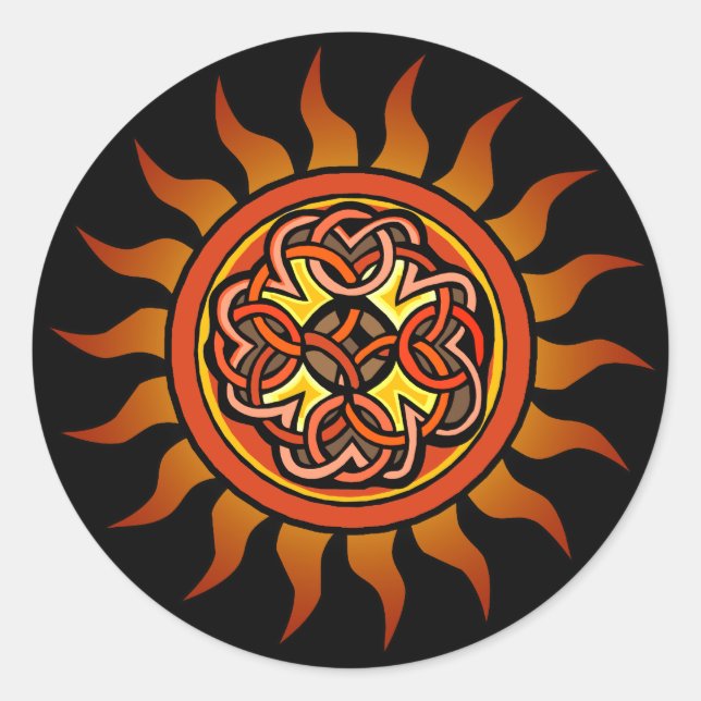 Celtic Sun 4 Classic Round Sticker (Front)