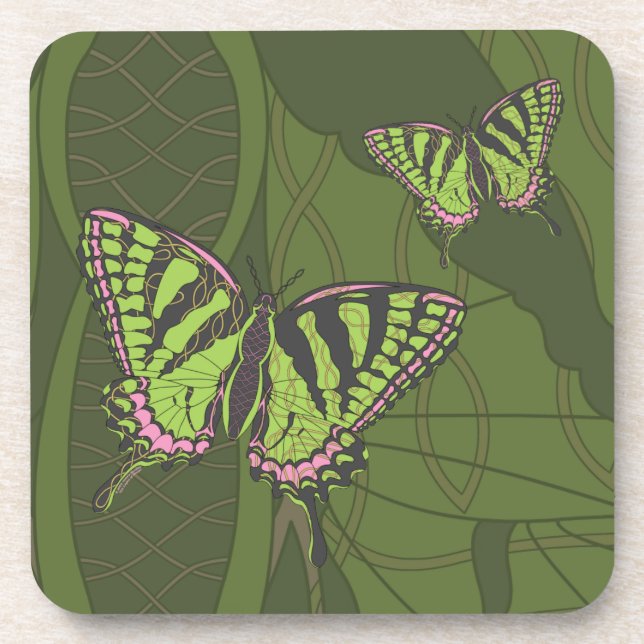 Celtic Swallowtail Square Coaster (Front)
