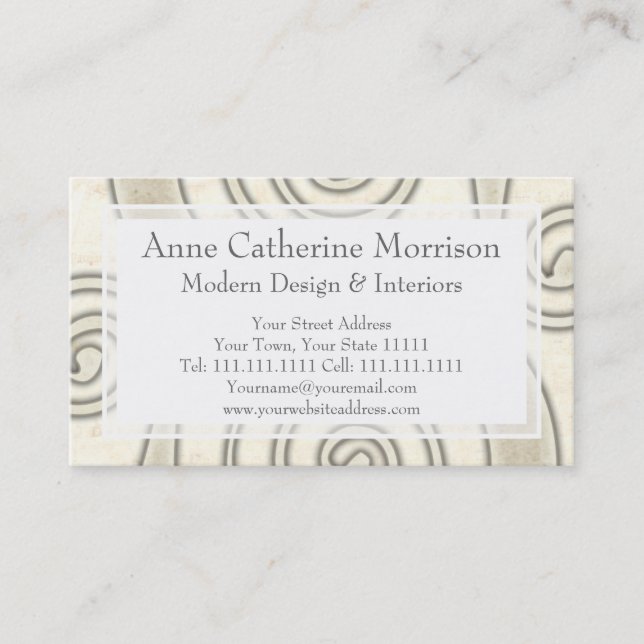 Celtic Swirls Elegant Abstract Letter S Pattern Business Card (Front)