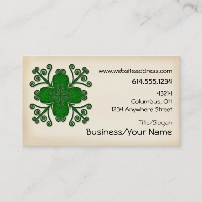 Celtic Swirls Irish Green Design :: Business Card (Front)