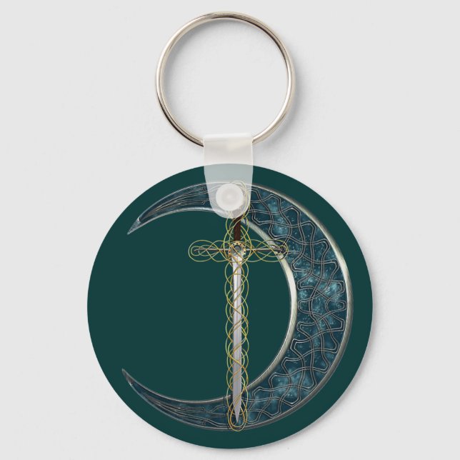 Celtic Sword and Moon Keychain (Front)