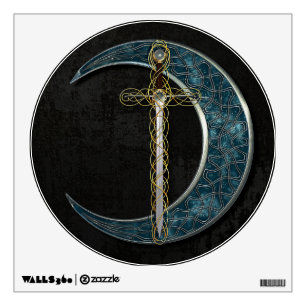 Celtic Sword and Moon Wall Decal